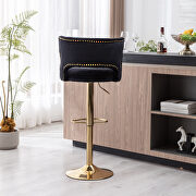 Black velvet back and golden footrest counter height dining chairs, 2pcs set by La Spezia additional picture 11