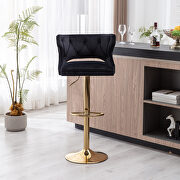 Black velvet back and golden footrest counter height dining chairs, 2pcs set by La Spezia additional picture 12
