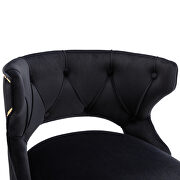 Black velvet back and golden footrest counter height dining chairs, 2pcs set by La Spezia additional picture 3