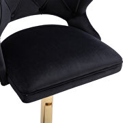 Black velvet back and golden footrest counter height dining chairs, 2pcs set by La Spezia additional picture 4