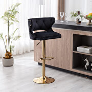 Black velvet back and golden footrest counter height dining chairs, 2pcs set by La Spezia additional picture 10