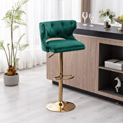 Green velvet back and golden footrest counter height dining chairs, 2pcs set by La Spezia additional picture 10