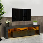 Black high glossy front morden TV stand with led lights by La Spezia additional picture 7