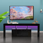 Black high glossy morden TV stand with led lights by La Spezia additional picture 15
