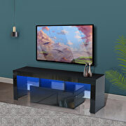 Black high glossy morden TV stand with led lights by La Spezia additional picture 10