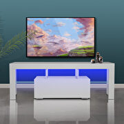 White high glossy morden TV stand with led lights by La Spezia additional picture 2