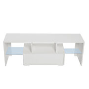 White high glossy morden TV stand with led lights by La Spezia additional picture 6