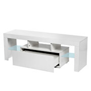 White high glossy morden TV stand with led lights by La Spezia additional picture 7