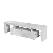 White high glossy front morden TV stand with led lights by La Spezia additional picture 16