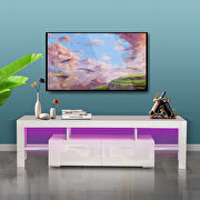 White high glossy front morden TV stand with led lights by La Spezia additional picture 3