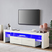 White high glossy front morden TV stand with led lights by La Spezia additional picture 4