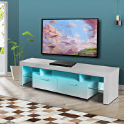 White high glossy front morden TV stand with led lights by La Spezia additional picture 5