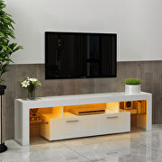 White high glossy front morden TV stand with led lights by La Spezia additional picture 6