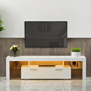 White high glossy front morden TV stand with led lights by La Spezia additional picture 7