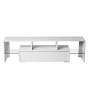 White high glossy front morden TV stand with led lights by La Spezia additional picture 9