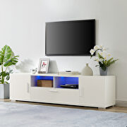 White morden TV stand with led lights by La Spezia additional picture 6