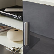 White/ dark gray morden TV stand with led lights by La Spezia additional picture 11