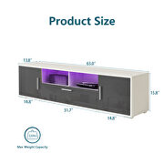 White/ dark gray morden TV stand with led lights by La Spezia additional picture 12