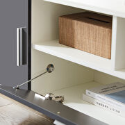 White/ dark gray morden TV stand with led lights by La Spezia additional picture 13