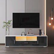White/ dark gray morden TV stand with led lights by La Spezia additional picture 8