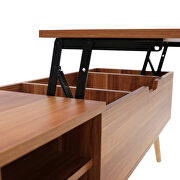 Rosewood finish coffee table with solid wood leg rest by La Spezia additional picture 11
