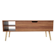 Rosewood finish coffee table with solid wood leg rest by La Spezia additional picture 12