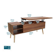 Rosewood finish coffee table with solid wood leg rest by La Spezia additional picture 14