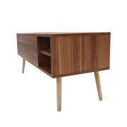Rosewood finish coffee table with solid wood leg rest by La Spezia additional picture 3