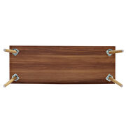 Rosewood finish coffee table with solid wood leg rest by La Spezia additional picture 4