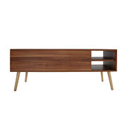 Rosewood finish coffee table with solid wood leg rest by La Spezia additional picture 5
