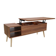 Rosewood finish coffee table with solid wood leg rest by La Spezia additional picture 6