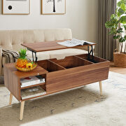 Rosewood finish coffee table with solid wood leg rest by La Spezia additional picture 7