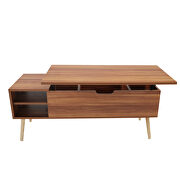 Rosewood finish coffee table with solid wood leg rest by La Spezia additional picture 8