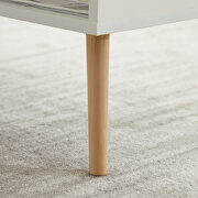 Matte white coffee table with solid wood leg rest by La Spezia additional picture 13