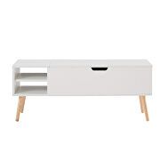 Matte white coffee table with solid wood leg rest by La Spezia additional picture 9