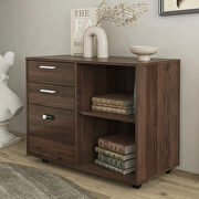 Drawer wood file cabinet with coded lock in brown oak by La Spezia additional picture 4
