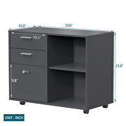 Drawer wood file cabinet with coded lock in dark gray by La Spezia additional picture 6