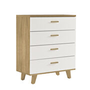 Drawer storge cabinet with solid wood handles in white by La Spezia additional picture 2