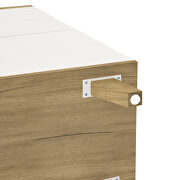 Drawer storge cabinet with solid wood handles in white by La Spezia additional picture 5