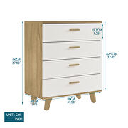 Drawer storge cabinet with solid wood handles in white by La Spezia additional picture 6