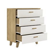 Drawer storge cabinet with solid wood handles in white by La Spezia additional picture 7