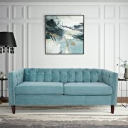 Luxury green velvet fabric three seater sofa by La Spezia additional picture 11