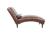 Brown luxury pu modern chaise lounge additional photo 3 of 6