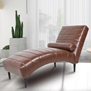 Brown luxury pu modern chaise lounge by La Spezia additional picture 7