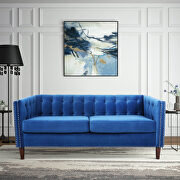 Luxury blue velvet fabric three seater sofa by La Spezia additional picture 9