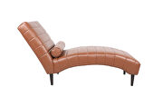 Brown luxury pu modern chaise lounge additional photo 4 of 9