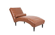 Brown luxury pu modern chaise lounge additional photo 5 of 9