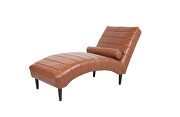Brown luxury pu modern chaise lounge by La Spezia additional picture 9