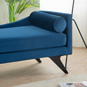 Blue fabric right square arm reclining chaise lounge by La Spezia additional picture 9
