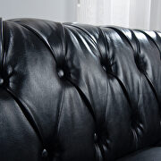 Black pu uphostery rolled arm chesterfield three seater sofa by La Spezia additional picture 4